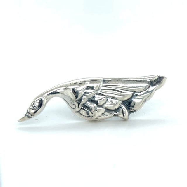 Metal Tiffany & Co Goose Brooch Sterling Silver Estate For Sale - Image 7 of 9