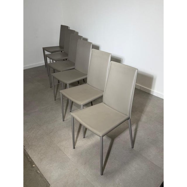 Aida CS1484 Dining Chairs in Leather from Calligaris, Italy, Set of 4 For Sale - Image 6 of 10