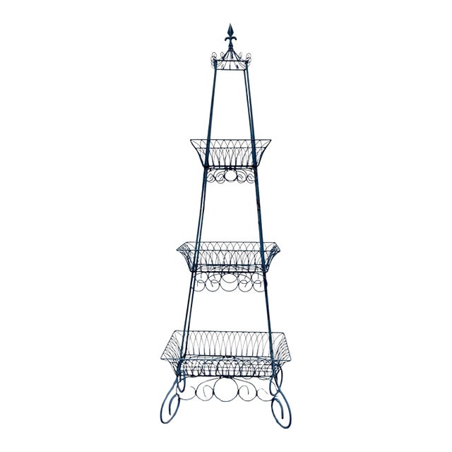 French Three-Tier Wire Baskets Plant Stand For Sale