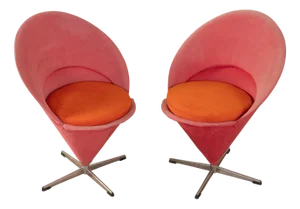 Red Cone Chairs by Verner Panton for Nehl Küchen, 1950s, Set of 2