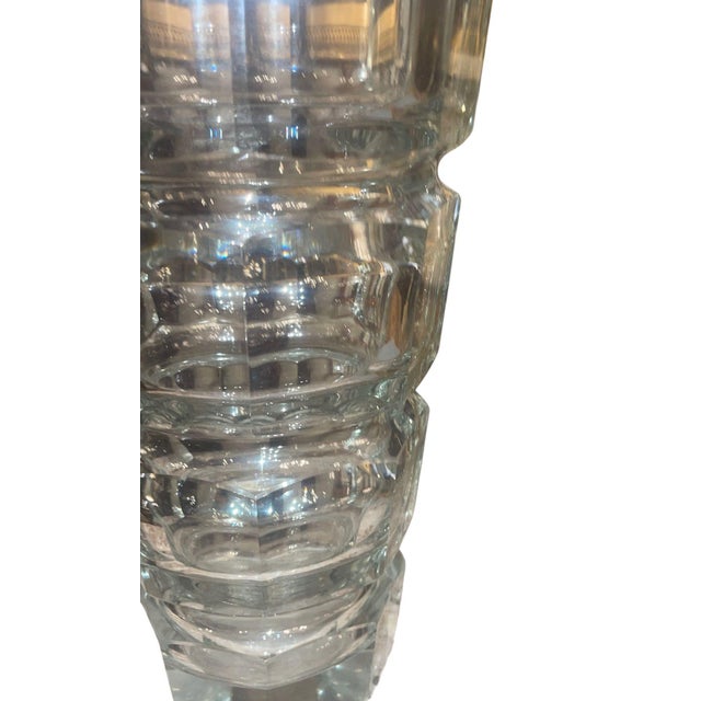 Glass 1930s Set of 3 Art Deco Cut Crystal Vases in the Manner of Josef Hoffmann for Moser. For Sale - Image 7 of 13