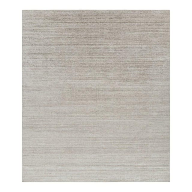 Rug & Kilim’s Contemporary Textural Rug With Beige and Cream Tones and Striae For Sale In New York - Image 6 of 8