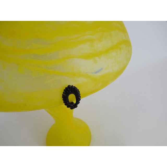 Art Nouveau Style Mushroom Lamp in Yellow Glass Paste, 1980s For Sale - Image 6 of 11