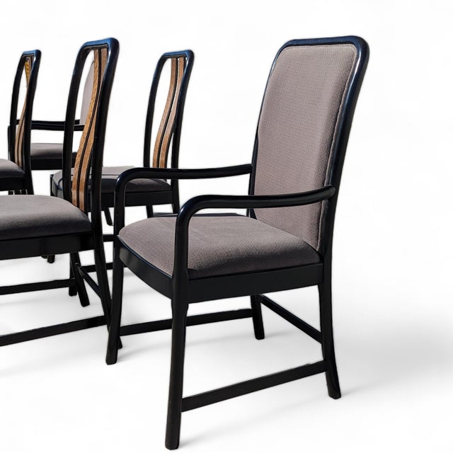 Postmodern Dining Chairs by Bernhardt, Black Lacquer & Birdseye Maple, Set of 6, 1980s For Sale - Image 11 of 18
