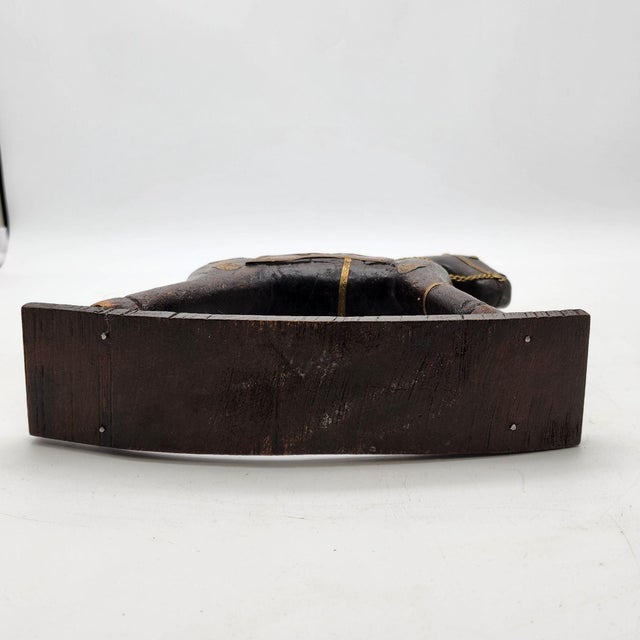 Late 20th Century Solid Wood Carved Rocking Horse Embellished With Gemstones and Brass Accents For Sale - Image 4 of 5
