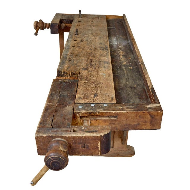 Scandinavian Pine Trestle Workbench, 1890s For Sale - Image 6 of 11