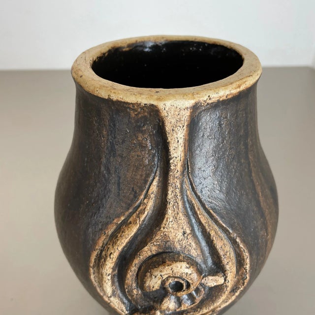 Ceramic Brutalist Abstract Studio Pottery Vase from Gerhard Liebenthron, Germany, 1980s For Sale - Image 7 of 18