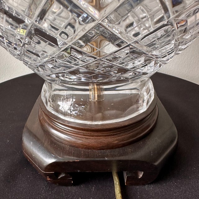 Cristal d' Arques Vintage Cristal d'Albret Lead Crystal Table Lamp France Cut Crystal Base For Sale - Image 4 of 7