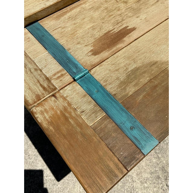 Vintage Wood and Metal Extendable Console Table For Sale - Image 17 of 18