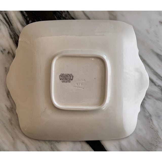 Ceramic 1930s Art Deco Era Wedgwood Patrician Square Handled Cake Plate For Sale - Image 7 of 9