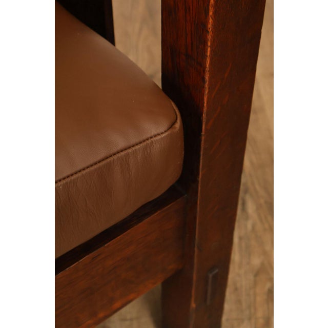 Gustav Stickley Antique Mission Oak Hall Settle Model 205 For Sale - Image 12 of 18