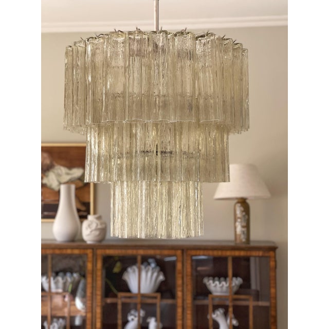 Honey Colored Murano Chandelier For Sale - Image 6 of 6