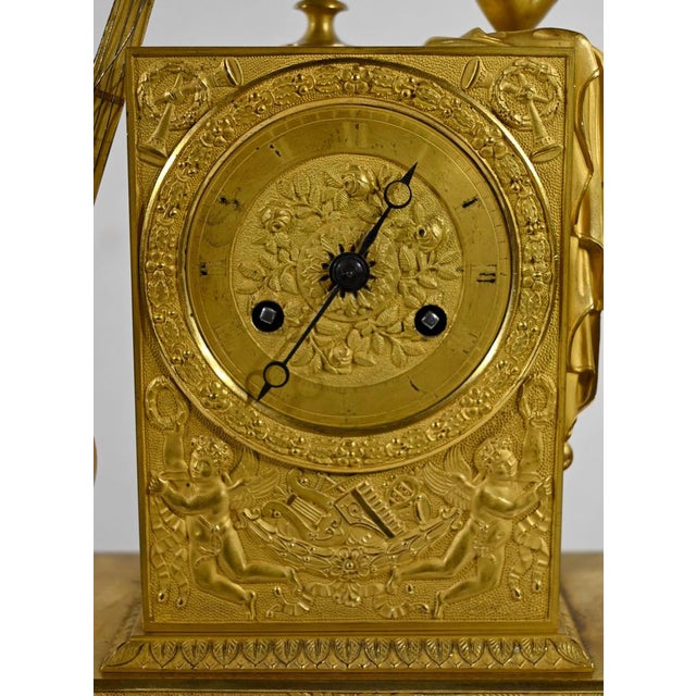 Empire Golden Bronze Clock from Leroy Palais Royal, Early 19th Century For Sale - Image 11 of 18