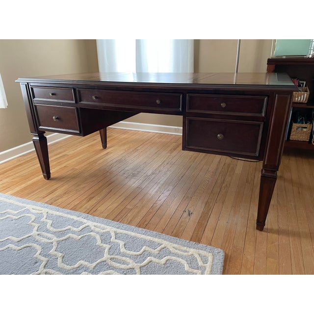 Ethan Allen Buckley Leather Top Executive Desk Chairish
