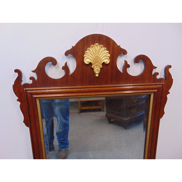 Councill Furniture Councill Chippendale Mahogany Shell Carved Mirror For Sale - Image 4 of 8