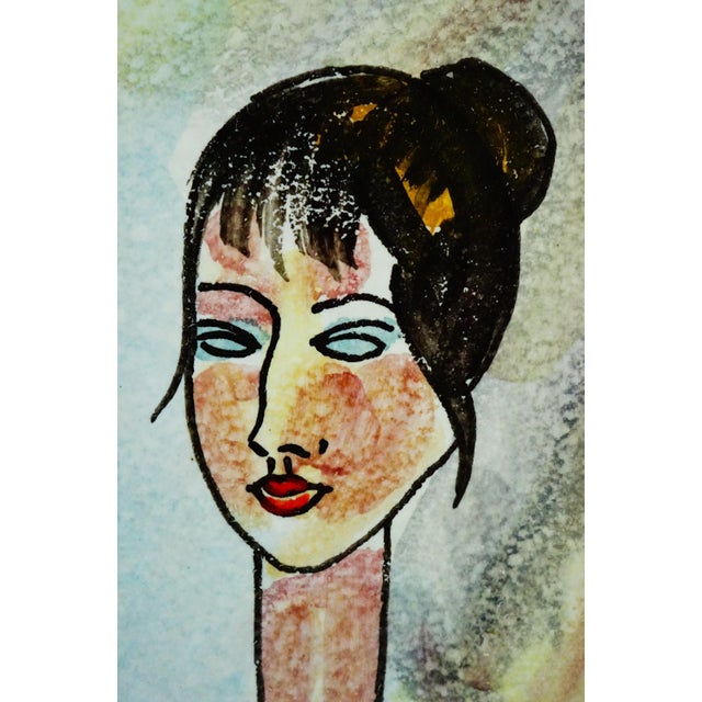 Vintage Ceramic Tile with Wooden Support, 1960s For Sale - Image 9 of 13