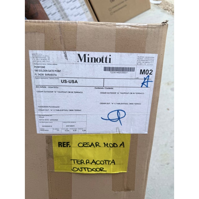 Minotti Cesar Outdoor a Table Pouf Stool For Sale In Dallas - Image 6 of 7
