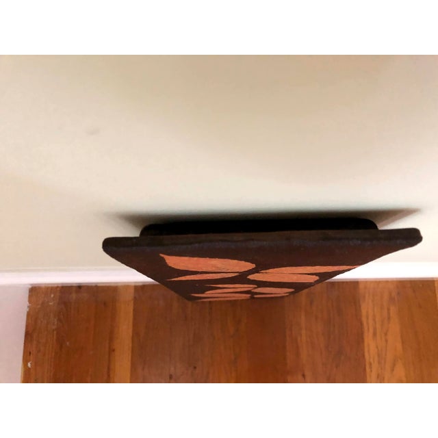 Chestnut 1990s Stoneware Clay Petrified Forrest Tile Hanging Art For Sale - Image 8 of 10