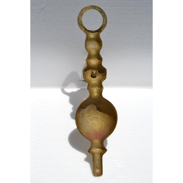 Late 20th Century Mid-Century Modern Cast Brass Candle Holder Wall Sconces - A Pair For Sale - Image 12 of 17