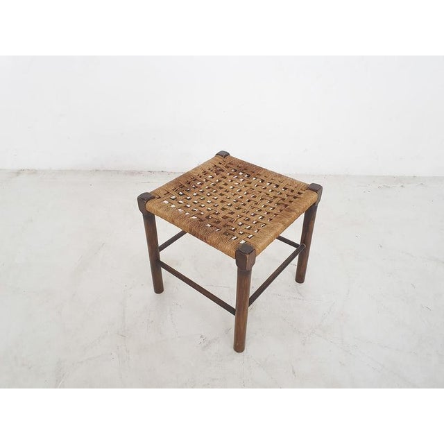 Small Rattan Stool, the Netherlands, 1950s For Sale - Image 6 of 6