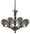 Art Nouveau Chandelier in Chrome and Brass, 1920s For Sale