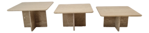 Italian Travertine Coffee or Side Tables, 1990s, Set of 3