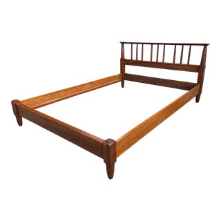 Mid Century Modern Willett Full Size Cherry Bed Frame For Sale
