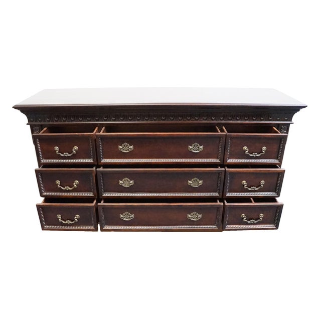 Early 21st Century Collezione Europa Cachat Collection Cherry Contemporary Traditional 50" Triple Dresser For Sale - Image 5 of 11