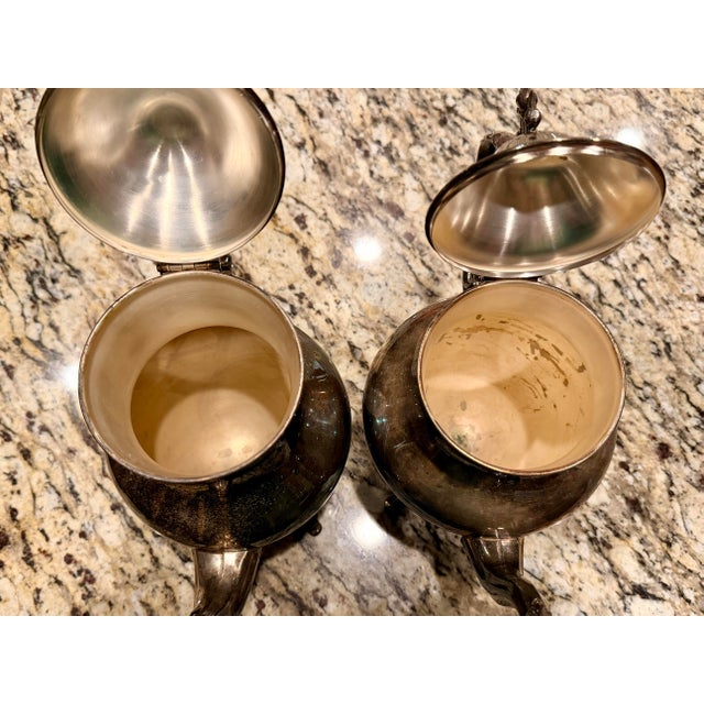 Vintage English Silver Mfg. Corp. Silver on Copper Tea & Coffee Service, Set of 5 For Sale - Image 9 of 10
