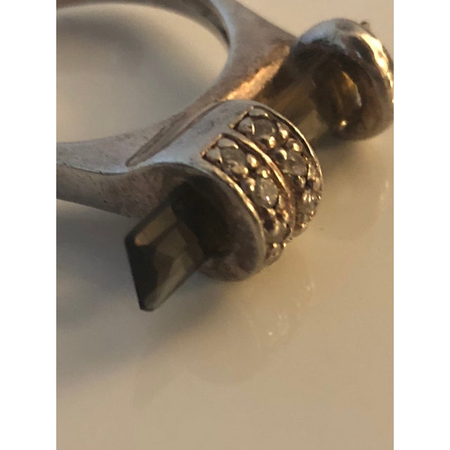 Abstract Smoky Topaz Sterling Ring (Size 9) For Sale - Image 9 of 10