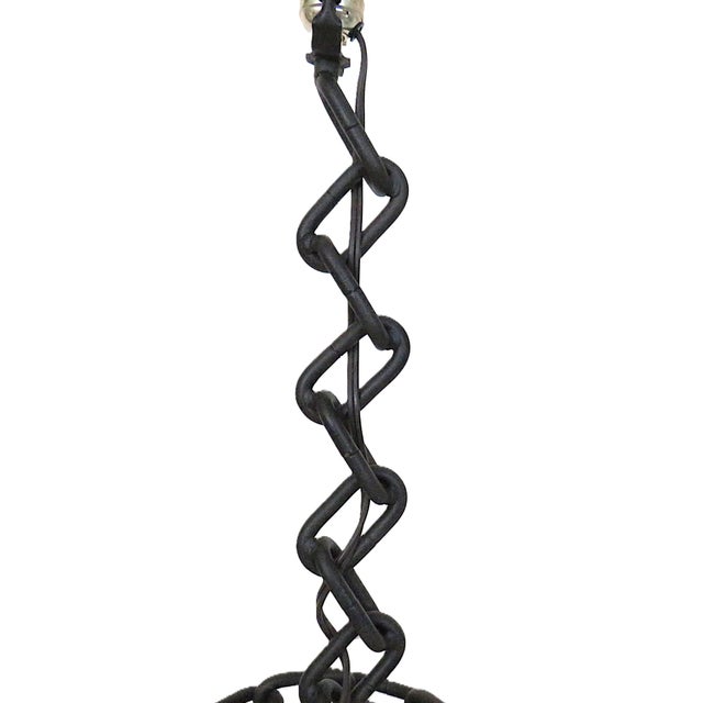 Mid-Century Modern Mid 20th Century Pair of Brutalist Chain Link Table Lamps For Sale - Image 3 of 7