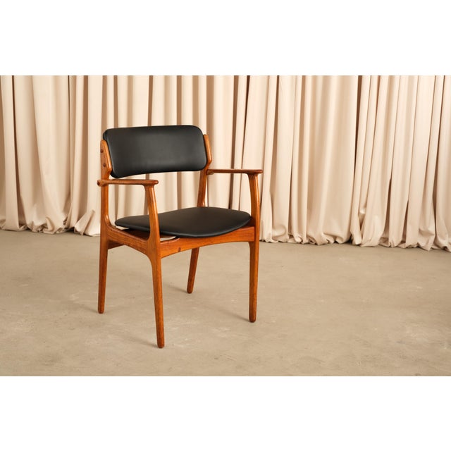 1960s Set of 4 Erik Buch Teak Dining Chairs, Floating Seat Design, Denmark 1960s For Sale - Image 5 of 16