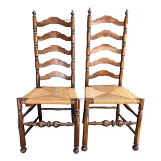Pair of Mid 19th Century Ladderback and Bobbin Chairs For Sale