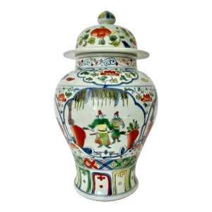 Antique Chinese Doucai Wucai Style Porcelain Ginger Jar