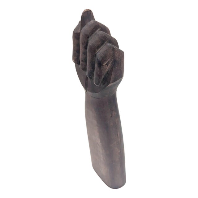 1970s Carved Brazilian Imbuia Wood "Figa: Good Luck" Fist Sculpture For Sale