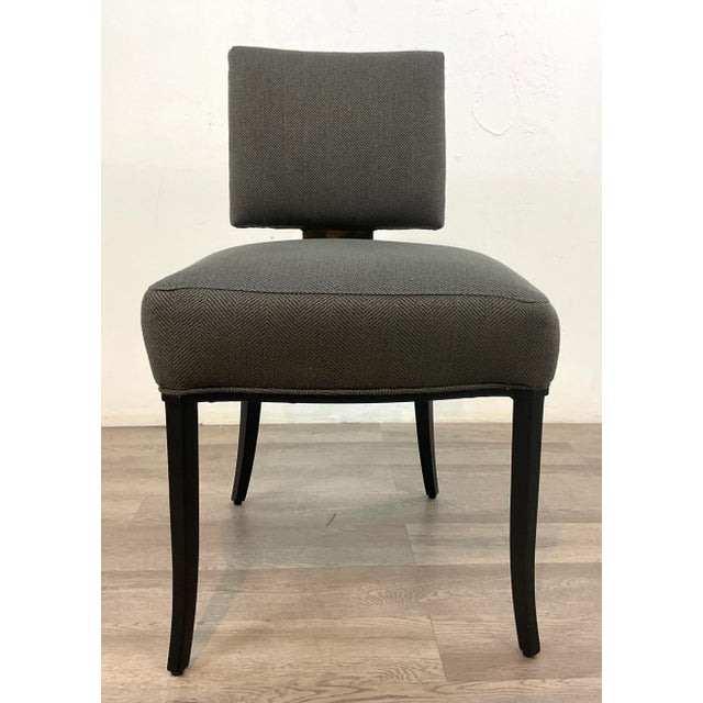 Caracole Caracole Couture Charcoal Gray Reserved Seating Dining Chairs Set of 4 For Sale - Image 4 of 8