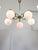 Mid-Century Modern Italian Brass and Opaline Chandelier, 1960 For Sale - Image 10 of 18
