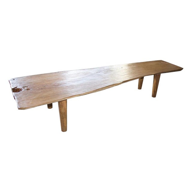 Andrianna Shamaris Live Edge Teak Wood Coffee Table or Bench For Sale
