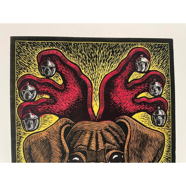 Xavier Miramontes Signed Dog Etching "The Christmas Special" Ev 2/30. Signed For Sale - Image 4 of 7