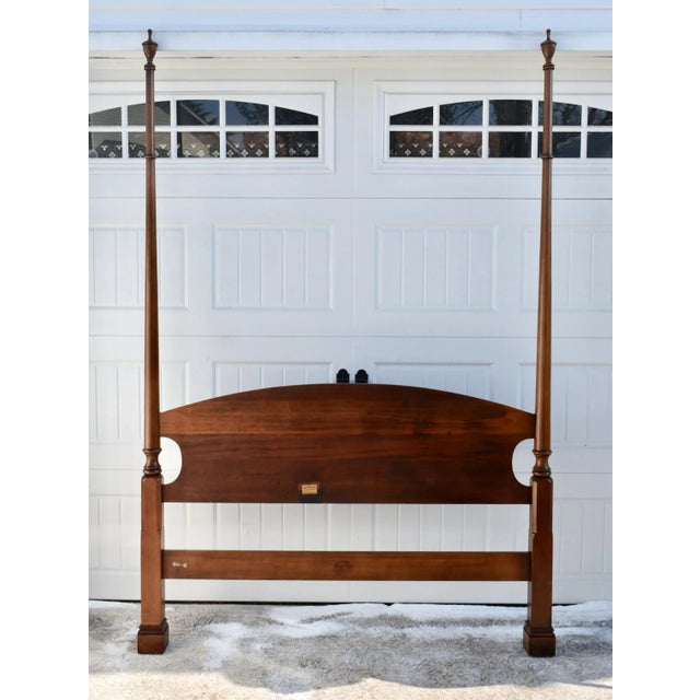 Brown Statton Mahogany Full Size High Poster Headboard Vintage Mid Century Bed 70s For Sale - Image 8 of 12
