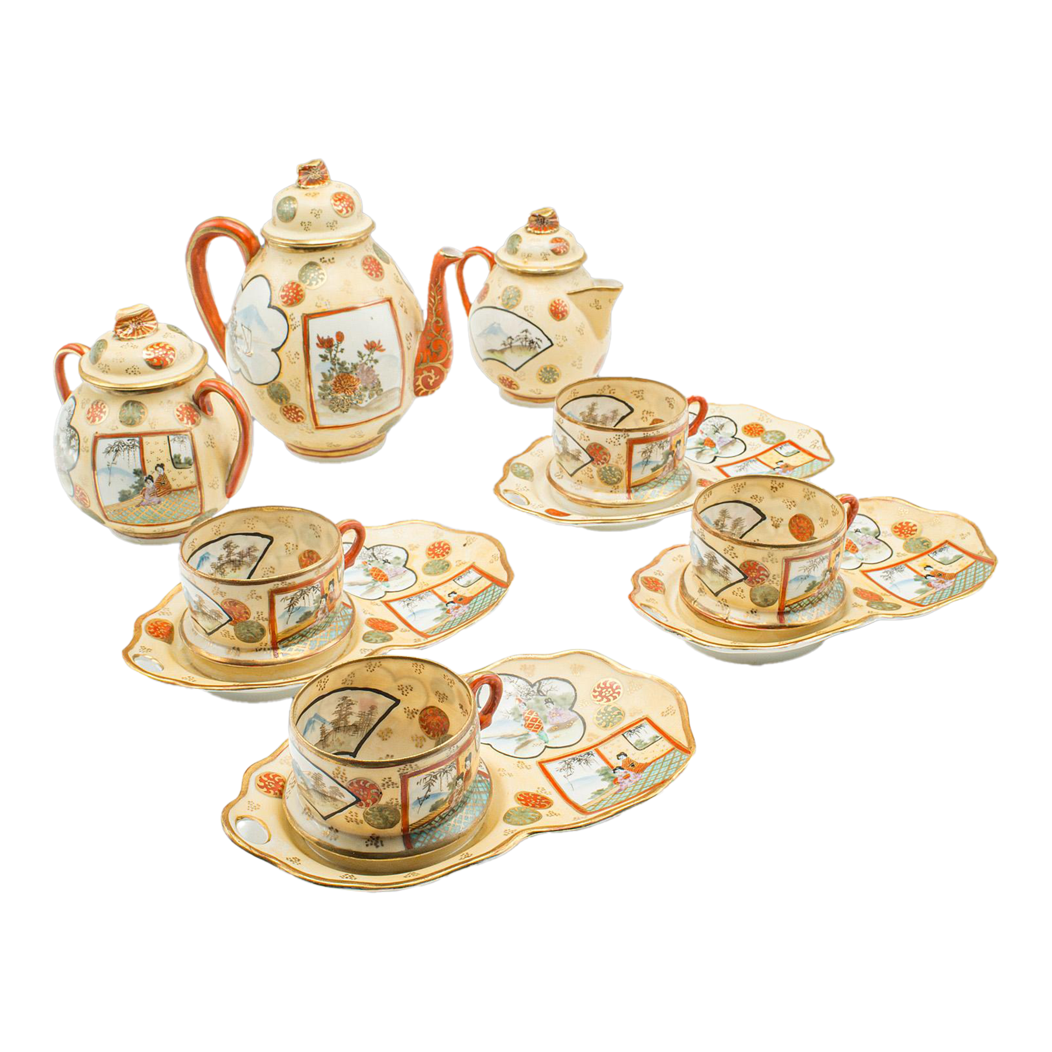1920's Antique Geisha Tea Set | Chairish