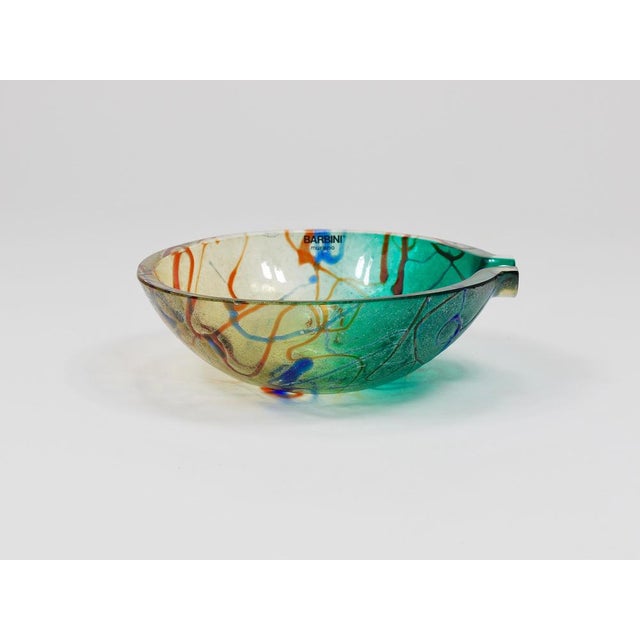 Vintage Italian Murano Art Glass Bowl by Alfredo Barbini, 1970s For Sale - Image 3 of 18