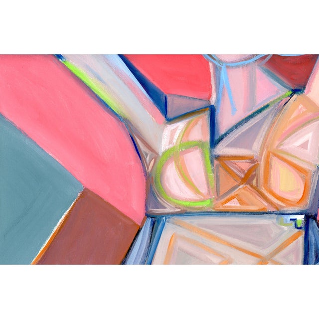Cubist Contemporary Figure Oil Painting, Signed For Sale - Image 6 of 8