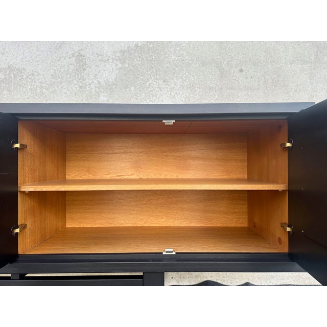 Wood Vintage Brutalist Black Stained Oak Sideboard from De Coene, 1960s For Sale - Image 7 of 18