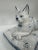 Vintage Italian Ceramic Blue and White Cat Figurine on Pillow For Sale In Richmond - Image 6 of 12