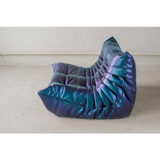 Togo 2-Seater Sofa in Ultraviolet Leather by Michel Ducaroy for Ligne Roset For Sale - Image 11 of 18