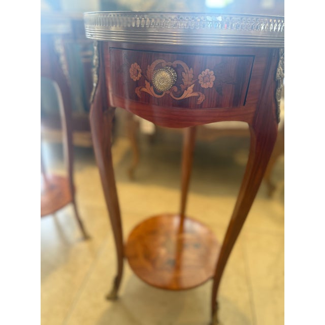 Late 19th Century French Marquetry Inlay Side Table With Brass For Sale - Image 10 of 15