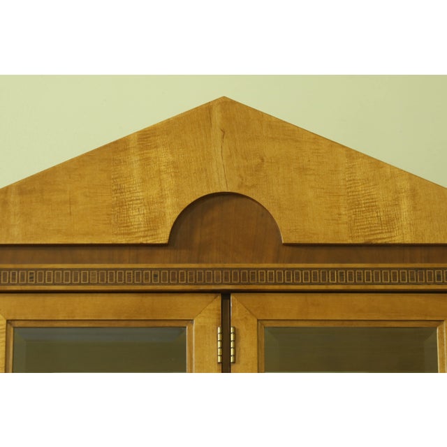 Approx: 30 Years Old Beveled Glass High Quality Construction Lighted Interior Mirrored Back Biedermeier Style Nice Inlaid...