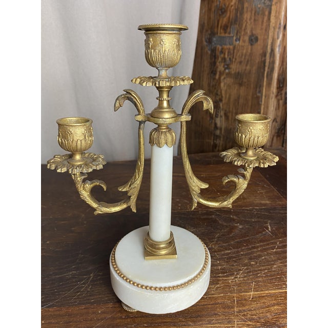 Antique French Bronze and Marble Candleholders from Befos, Set of 2 For Sale - Image 6 of 18