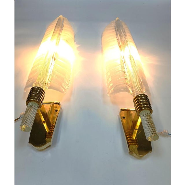 1950s Large Wall Lights attributed to Andre Arbus & Veronese, 1950s, Set of 2 For Sale - Image 5 of 14